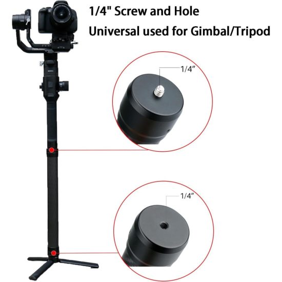 Carbon Fiber Extension Monopod Pole for DJI Ronin Gimbal Handle Grip (50cm) Carbon Fiber Extension Monopod Pole for DJI Ronin Gimbal Handle Grip (50cm)