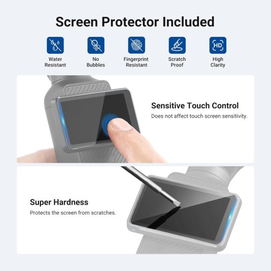 NEEWER ND2-32/ CPL/ Black Diffusion 1/4 Filter & Screen Protector Compatible with DJI Osmo Pocket 3/4