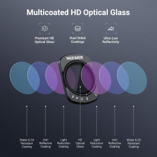 NEEWER ND2-32/ CPL/ Black Diffusion 1/4 Filter & Screen Protector Compatible with DJI Osmo Pocket 3/4