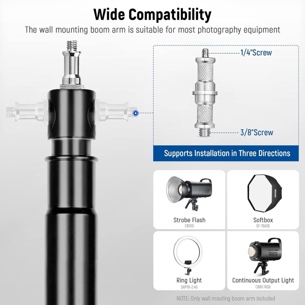 NiceFoto WB 1250 Wall Mount Boom Arm (75-120cm)