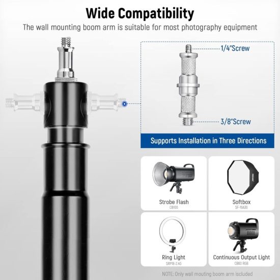 NiceFoto WB 1250 Wall Mount Boom Arm (75-120cm)