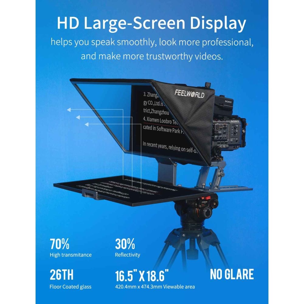 FEELWORLD TP21 21-inch Folding Teleprompter With Monitor FEELWORLD TP21 21-inch Folding Teleprompter With Monitor