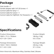 SmallRig Side Handle with Rec Trigger (1/4"-20 Screws) 4928
