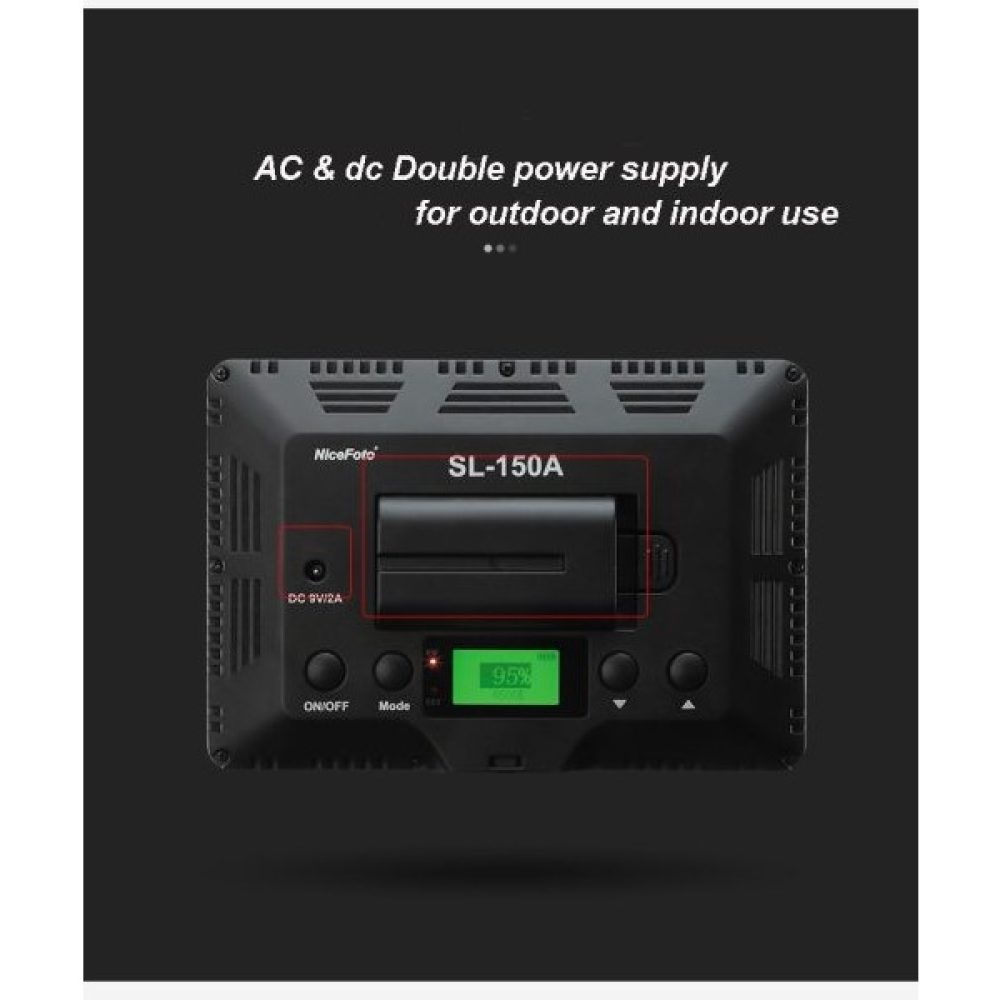 NiceFoto SL-150A 15W Bi-Colour Portable Video LED Light(with Battery)