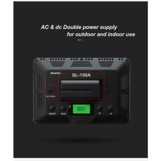 NiceFoto SL-150A 15W Bi-Colour Portable Video LED Light(with Battery)
