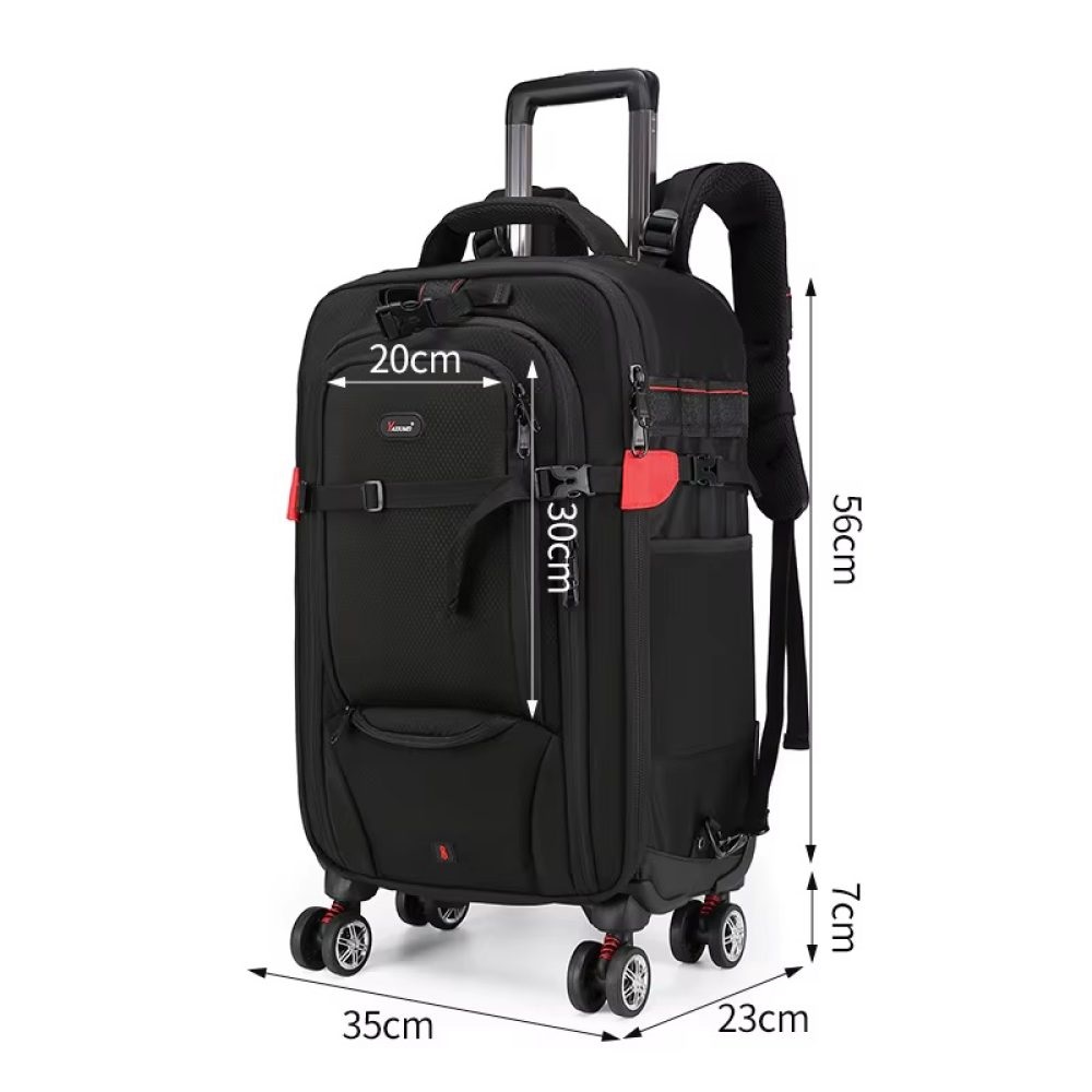 Camera Trolley Backpack with Wheels Professional DSLR Travel Bag (56×35×23cm)