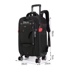 Camera Trolley Backpack with Wheels Professional DSLR Travel Bag (56×35×23cm)