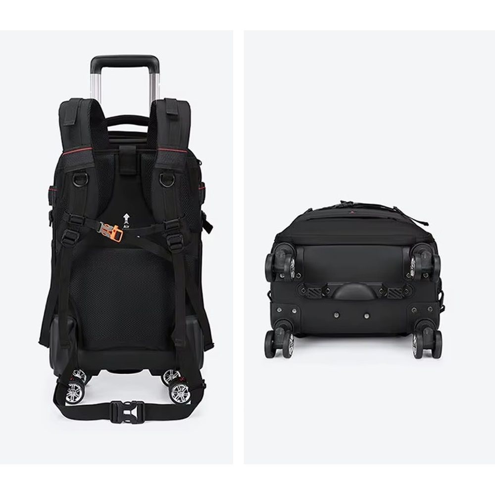 Camera Trolley Backpack with Wheels Professional DSLR Travel Bag (56×35×23cm)