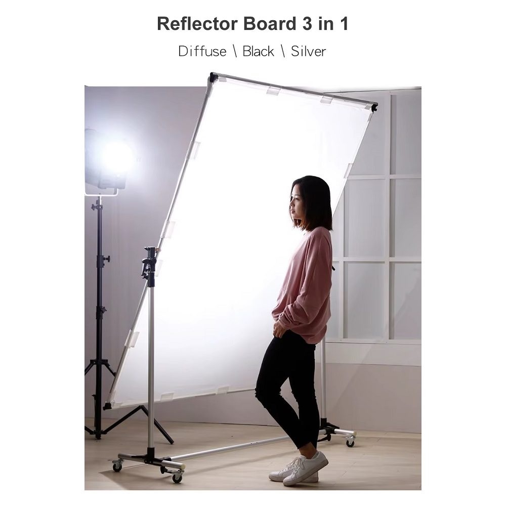 Falcon Eyes Pro Studio Solutions 150cm x 200cm Adjustable Diffusion & Silver/Black Reflector Kit