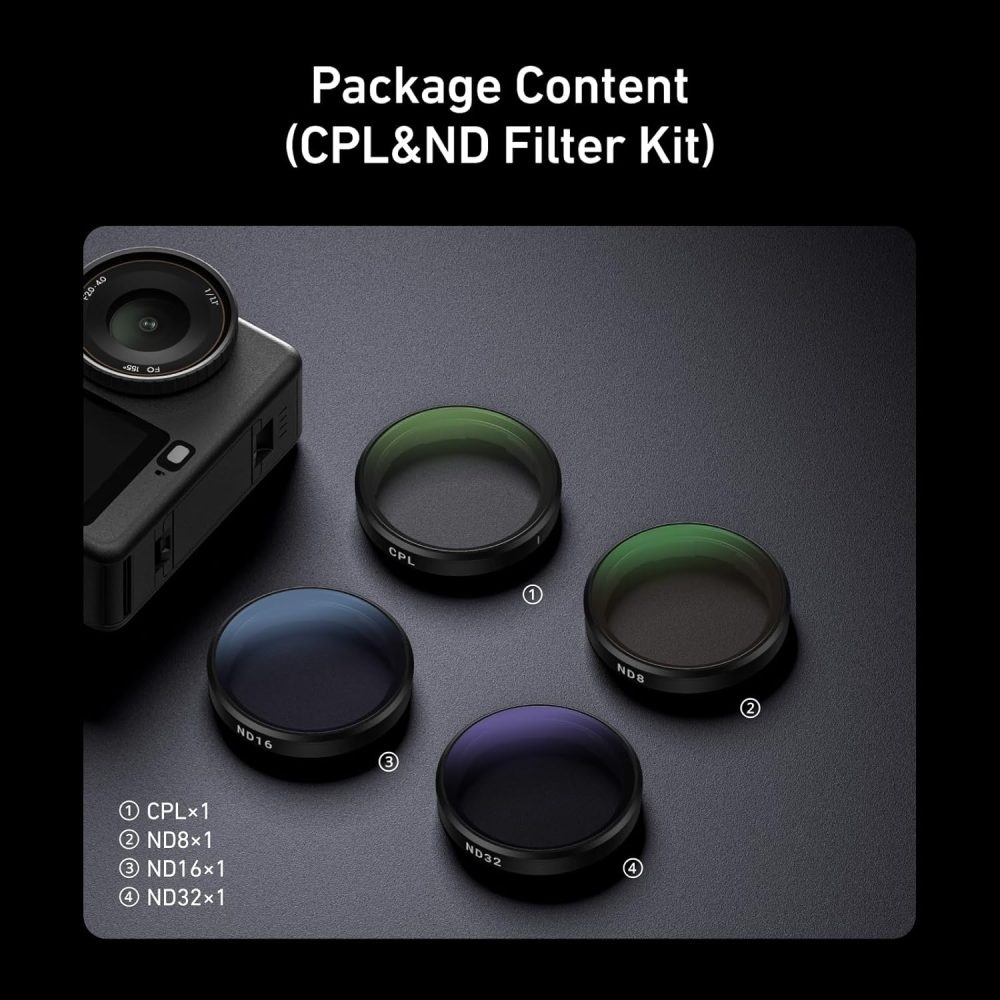 TELESIN CPL|ND8|ND16|ND32| 4-Filter Set for DJI Osmo Action 6