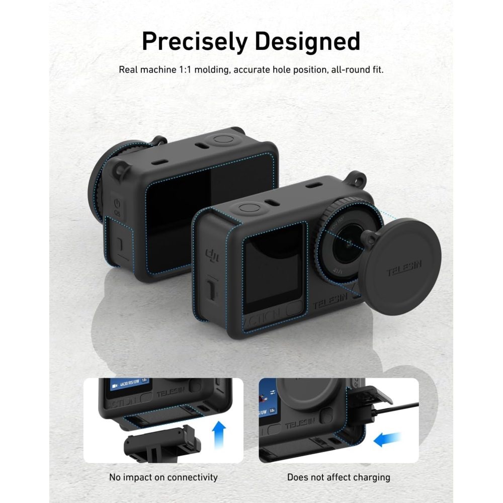 TELESIN Silicone Cover with Lens Cap for DJI Osmo Action 6