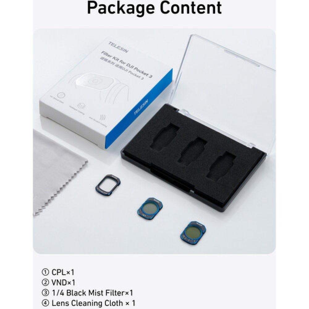 TELESIN CPL VND & 1/4 Black Mist Filter Kit for DJI Pocket 3/4