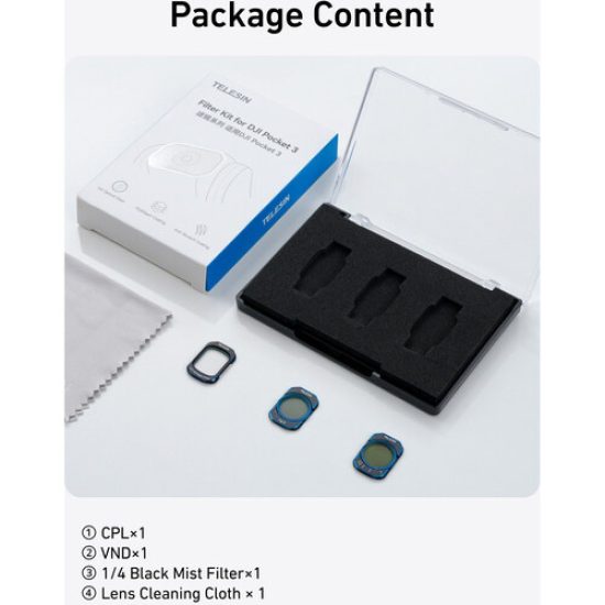 TELESIN CPL VND & 1/4 Black Mist Filter Kit for DJI Pocket 3/4