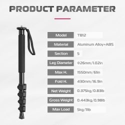 Ulanzi 61-inch Camera Portable Aluminium Monopod