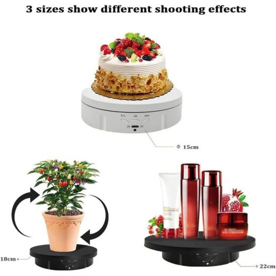 3in1 360° Electric Rotating Display Stand (White)
