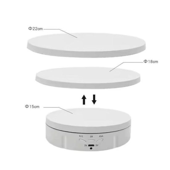3in1 360° Electric Rotating Display Stand (White)