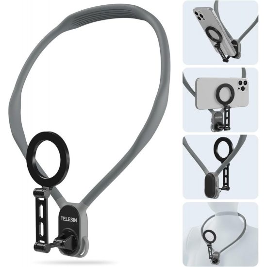 TELESIN Magnetic Smartphone Neck Mount Max (Gray)