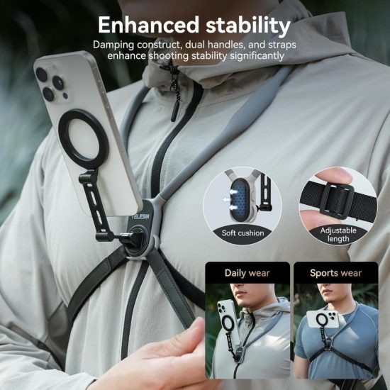 TELESIN Magnetic Smartphone Neck Mount Max (Gray)