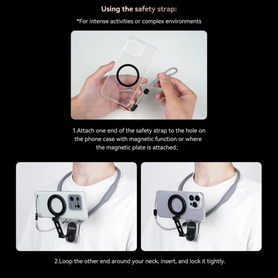 TELESIN Magnetic Smartphone Neck Mount Max (Gray)