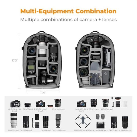 K&F Concept Camera Backpack 18L Nature Wander 04 (Black)