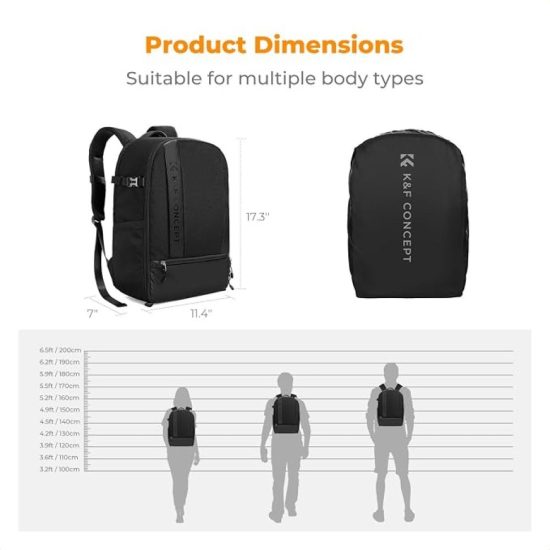 K&F Concept Camera Backpack 18L Nature Wander 04 (Black)