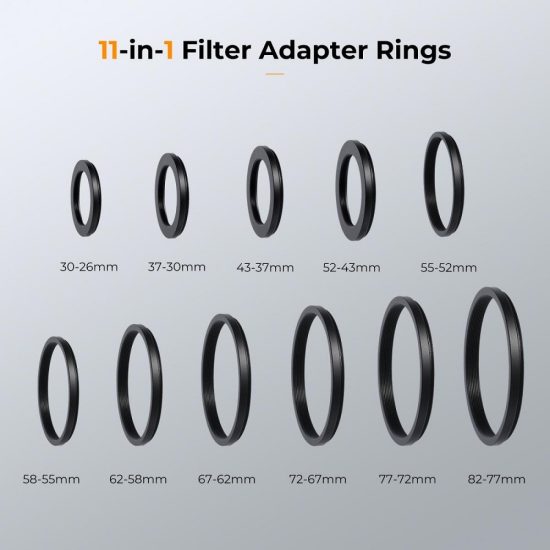 K&F Concept 11 in 1 Step Down Ring Set