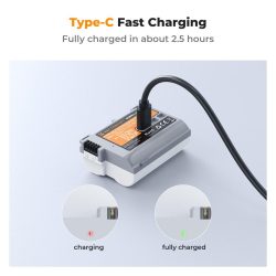 K&F Concept 2600mAh EN-EL15C Battery USB-C Fast Charging Z6iii Battery for Nikon Camera