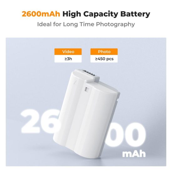 K&F Concept 2600mAh EN-EL15C Battery USB-C Fast Charging Z6iii Battery for Nikon Camera