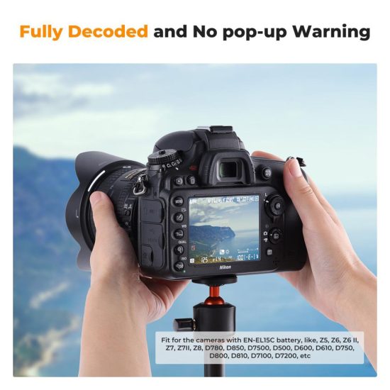 K&F Concept 2600mAh EN-EL15C Battery USB-C Fast Charging Z6iii Battery for Nikon Camera