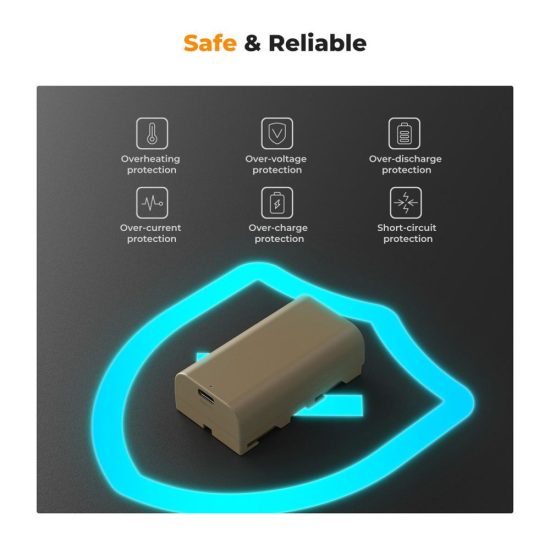 K&F Concept 3500mAh NP-F550 Battery for Sony NP-F550 with USB-C Fast Charging