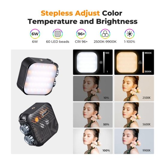 K&F Concept RGB LED Video Light Black