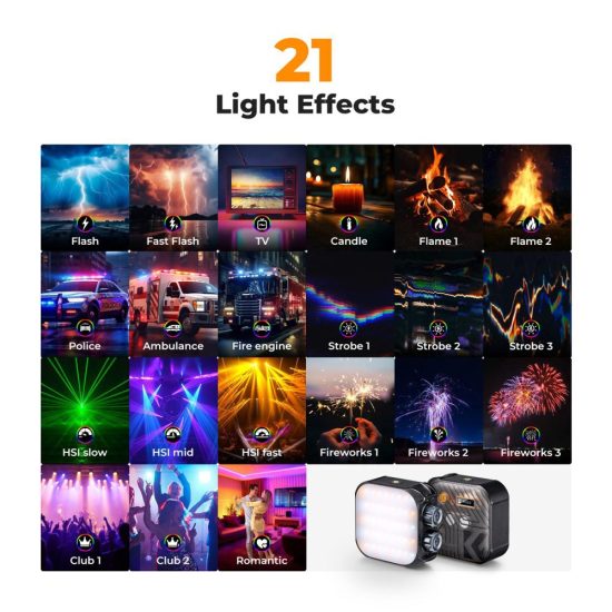 K&F Concept RGB LED Video Light Black