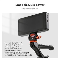 K&F Concept Adjustable Camera Monitor Mount 360° Swivel & 180° Tilt with Cold Shoe & ARRI Mount