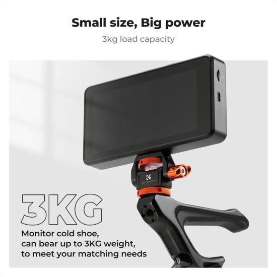 K&F Concept Adjustable Camera Monitor Mount 360° Swivel & 180° Tilt with Cold Shoe & ARRI Mount