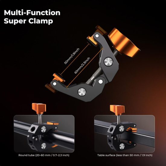K&F Concept 22-Inch Magic Arm Clamp Kit Overhead Desk Camera Mount Friction Boom Arm for Phone & Camera