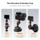 K&F Concept 6-Inch Suction Cup Camera Mount with Magic Arm ARRI & 1/4-Inch 3/8-Inch Threads for Car & Action Camera