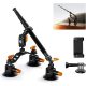 K&F Concept Triple Suction Cup Car Mount Kit with Extension Pole & Phone Holder for Action Camera