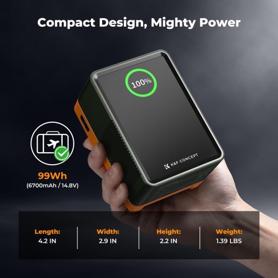 K&F Concept KF-V99 Pro Mini Vmount Battery 99Wh 6700mAh (Lime Green)