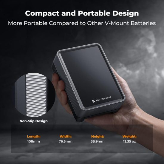 K&F Concept V Mount Battery 50Wh 3400mAh Mini V-Mount Battery with 65W Output