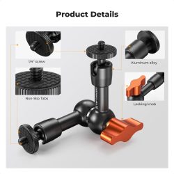 K&F Concept 6-Inch Magic Arm with 1/4-Inch Screw & 360° Ball Head for Monitor LED Light