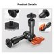 K&F Concept 6-Inch Magic Arm with 1/4-Inch Screw & 360° Ball Head for Monitor LED Light