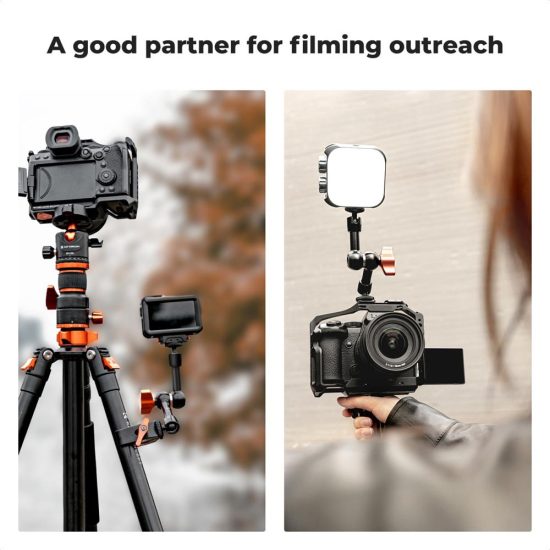 K&F Concept 6-Inch Magic Arm with 1/4-Inch Screw & 360° Ball Head for Monitor LED Light