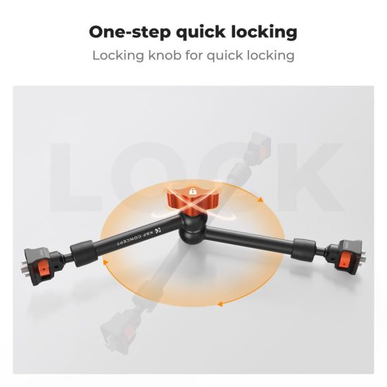K&F Concept 11-Inch Magic Arm with 1/4-Inch Screw & 360° Ball Heads for Monitor LED Light & Camera Rig