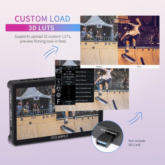 FEELWORLD F5 Pro V4 6 Inch Touch Screen 3D LUT DSLR Camera Field Monitor