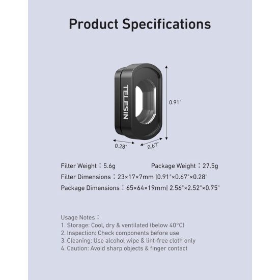 TELESIN Wide-Angle Lens for DJI Osmo Pocket 3/4