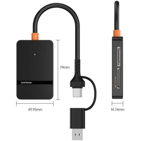 8in1 ADS-316 Type-C+USB Multi-function Card Reader