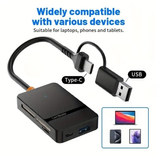8in1 ADS-316 Type-C+USB Multi-function Card Reader