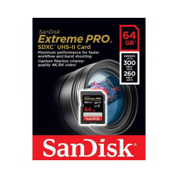 SanDisk 64GB Extreme PRO UHS-II SDXC 300 MB/s Memory Card SanDisk 64GB Extreme PRO UHS-II SDXC 300 MB/s Memory Card
