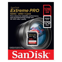 SanDisk 128GB Extreme PRO UHS-I SDXC Memory Card 170 MB/s SanDisk 128GB Extreme PRO UHS-I SDXC Memory Card 170 MB/s