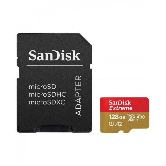 SanDisk Extreme 128GB MicroSDXC 160MBs Memory Card SanDisk Extreme 128GB MicroSDXC 160MBs Memory Card